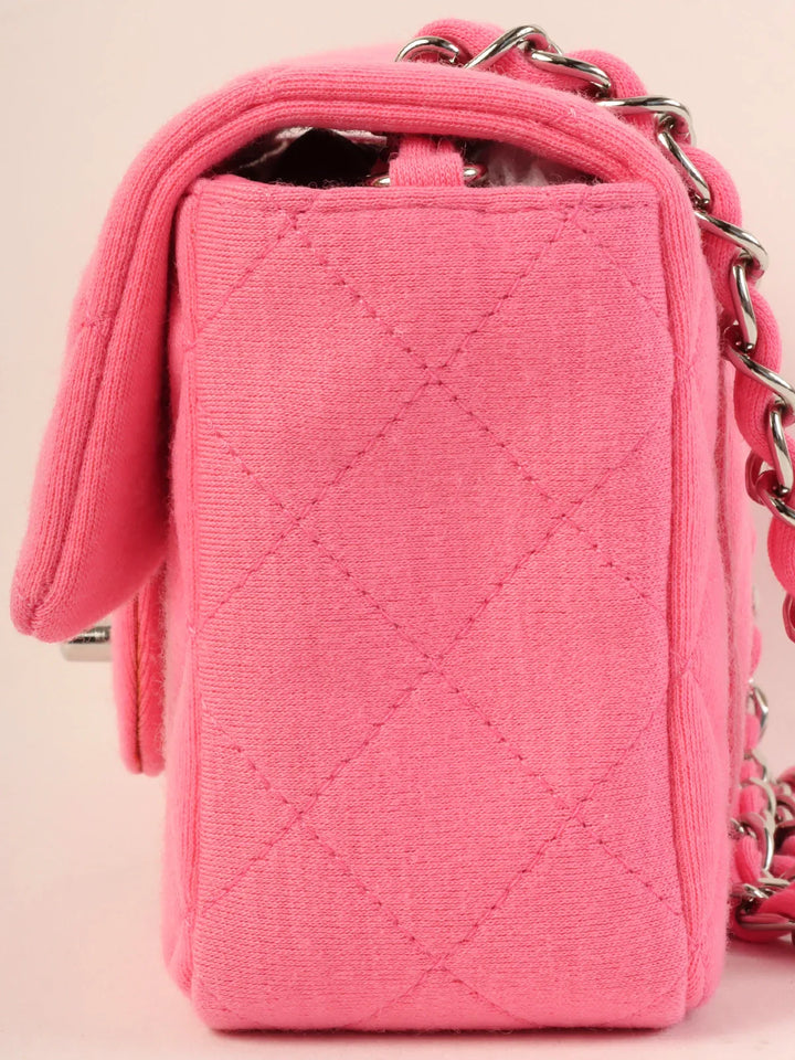 Chanel Around 2014 Made Cotton Turn-Lock Shoulder Bag Pink