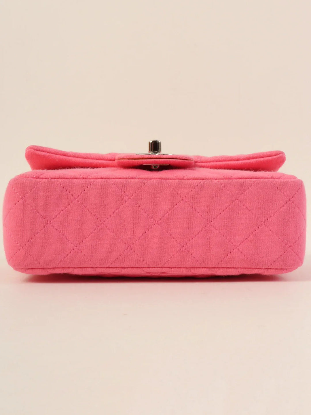 Chanel Around 2014 Made Cotton Turn-Lock Shoulder Bag Pink