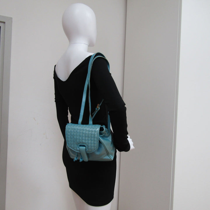 Top Quality Bottega Veneta Backpack in Blue Leather