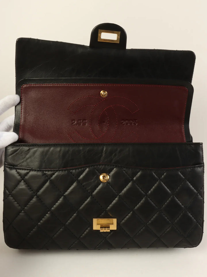 Chanel Around 2005 Made 2.55 Chain Shoulder Bag Black