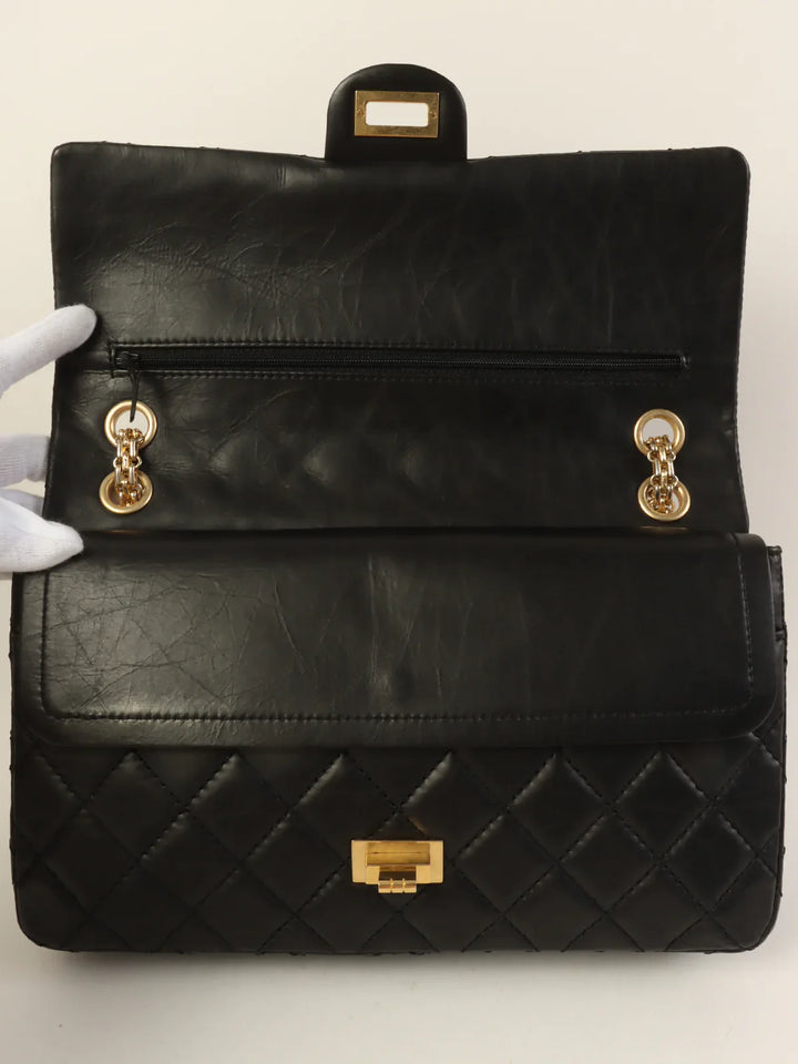 Chanel Around 2005 Made 2.55 Chain Shoulder Bag Black
