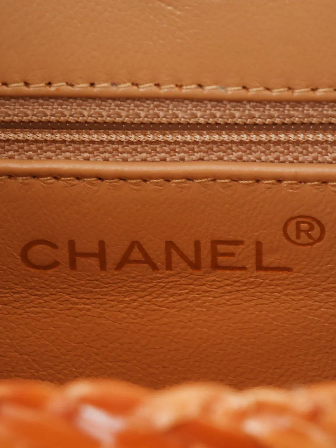 Chanel Around 1998 Made Straw Leather Combination Turn-Lock Chain Shoulder Bag Beige