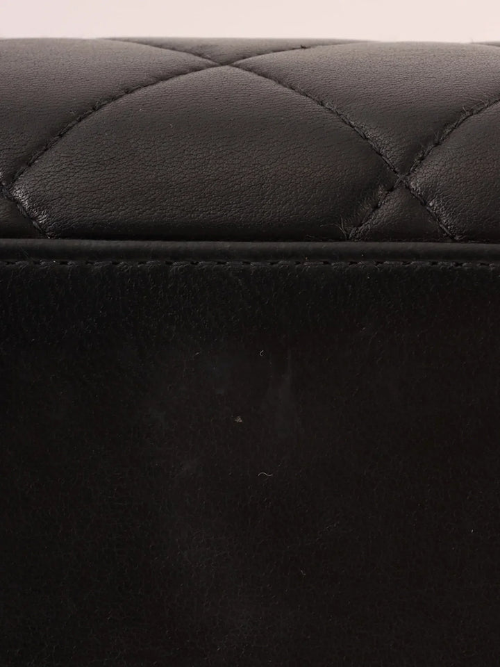 Chanel Around 1998 Made Cc Mark Plate Chain Tote Bag Black