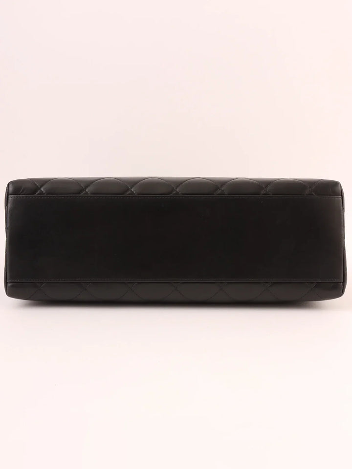 Chanel Around 1998 Made Cc Mark Plate Chain Tote Bag Black