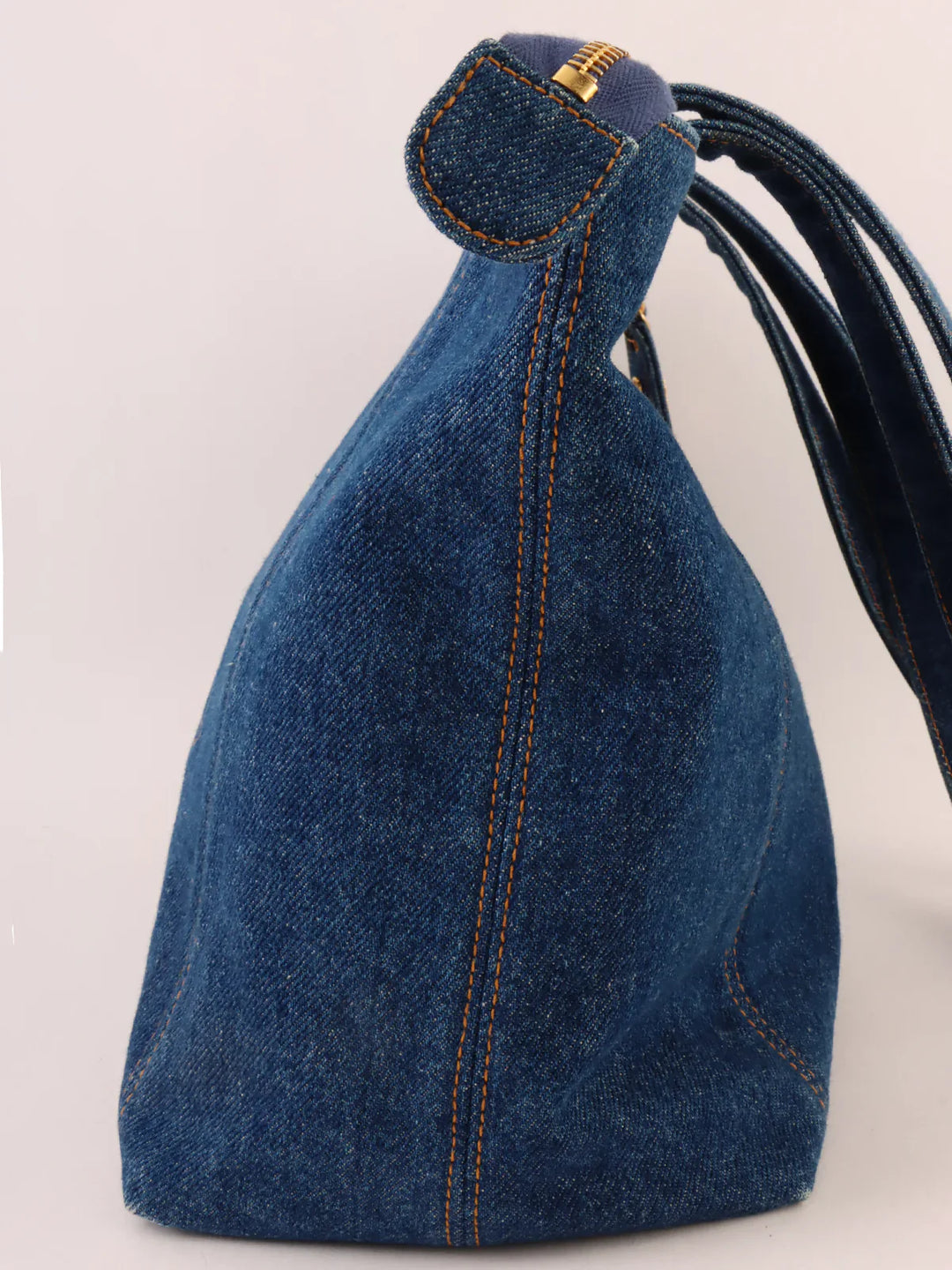 Chanel Around 1997 Made Denim Cc Mark Stitch Tote Bag Indigo