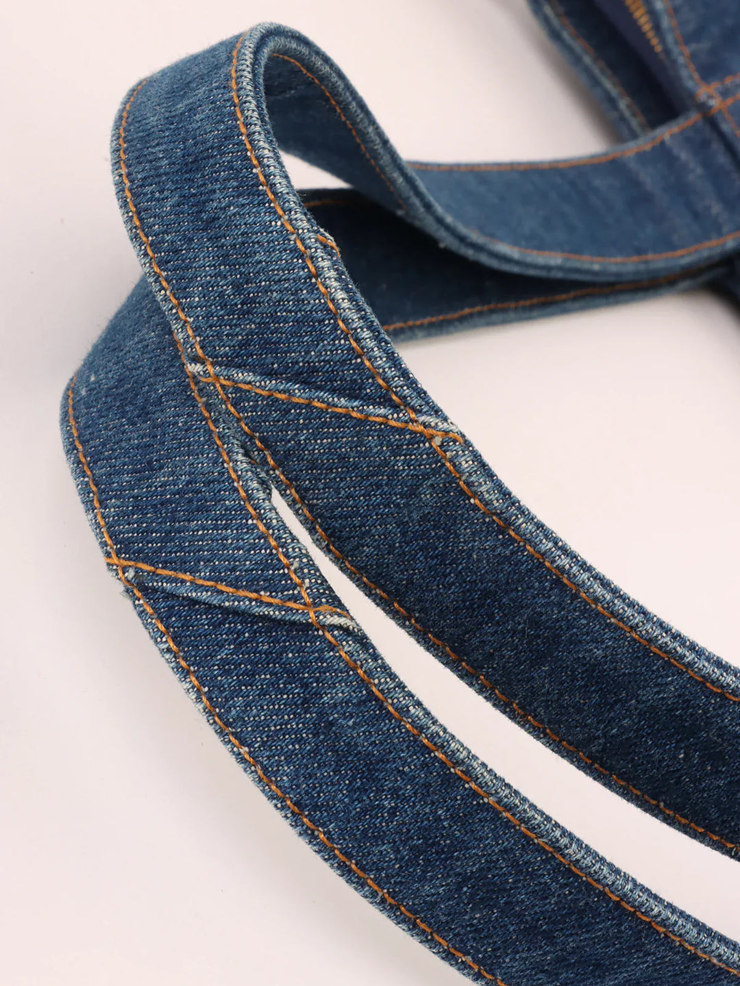 Chanel Around 1997 Made Denim Cc Mark Stitch Tote Bag Indigo