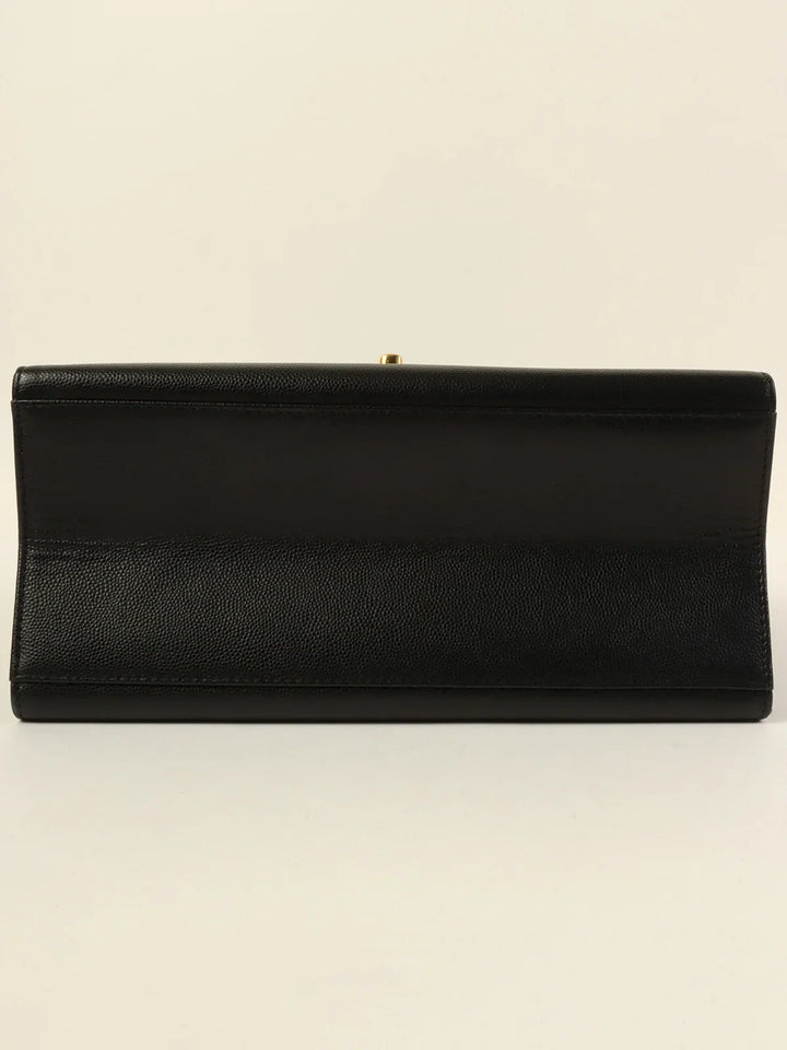 Chanel Around 1998 Made Caviar Skin Turn-Lock Twist Shoulder Bag Black