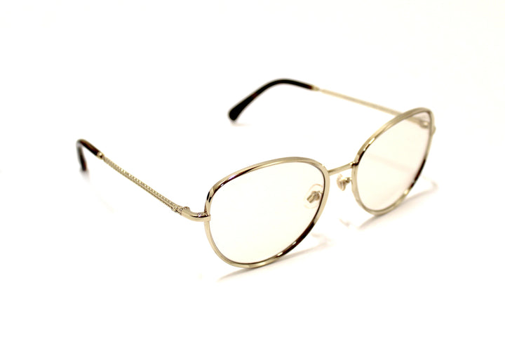 Top Quality Chanel Light Gold-Tone Chain Oversize Sunglasses
