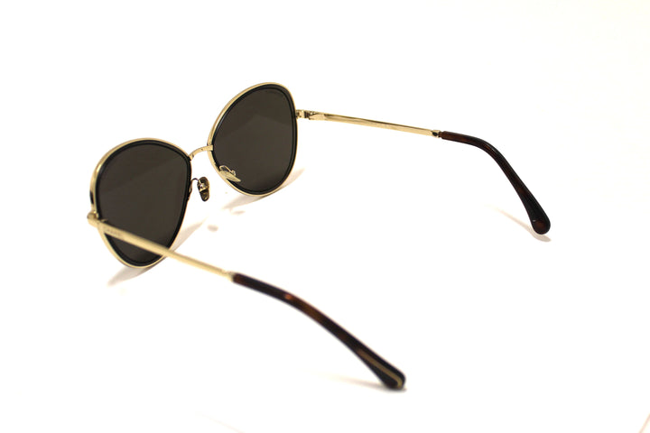 Top Quality Chanel Black and Gold Oversize Sunglasses