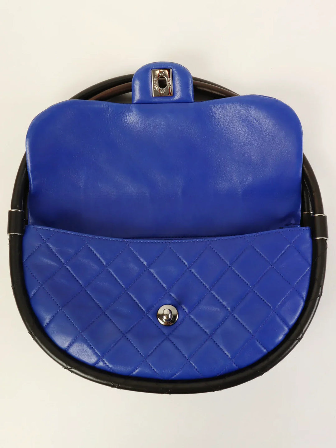Chanel Around 2014 Made Hula Hoop Top Handle Bag Blue/Black