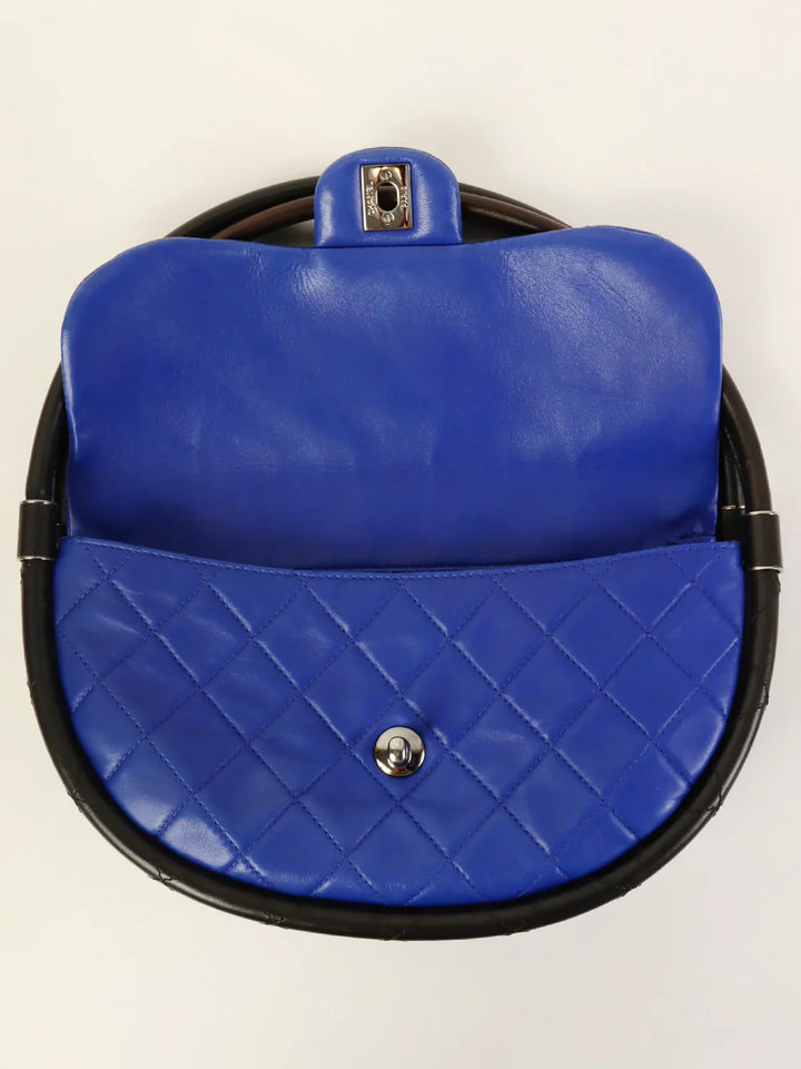 Chanel Around 2014 Made Hula Hoop Top Handle Bag Blue/Black
