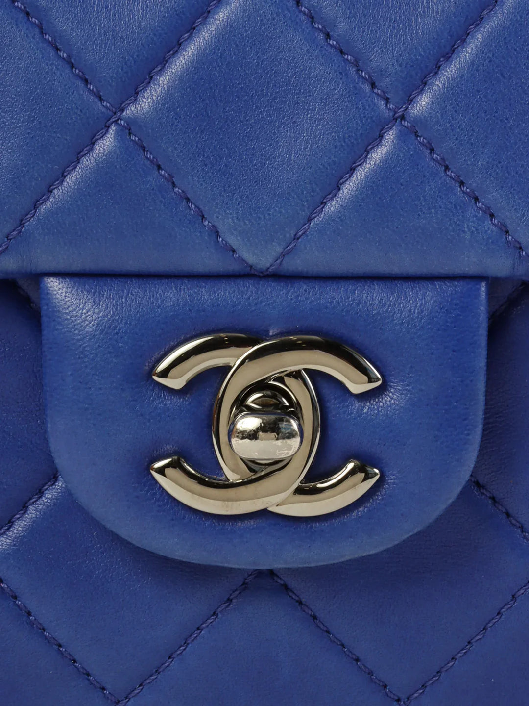 Chanel Around 2014 Made Hula Hoop Top Handle Bag Blue/Black