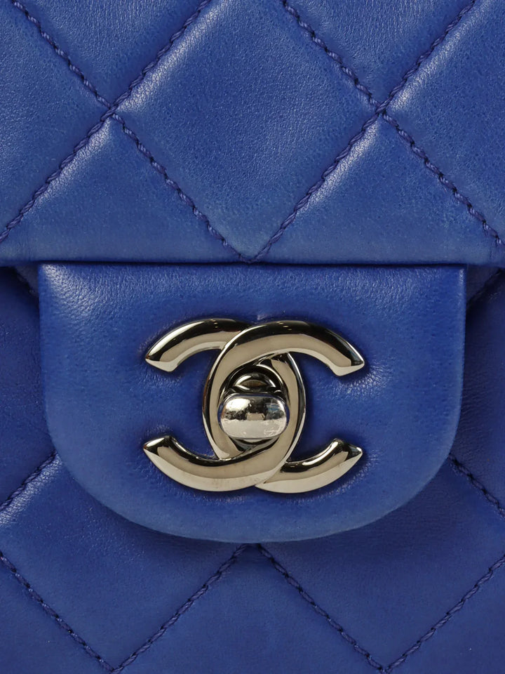 Chanel Around 2014 Made Hula Hoop Top Handle Bag Blue/Black