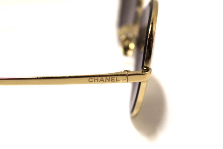 Top Quality Chanel Black and Gold Oversize Sunglasses