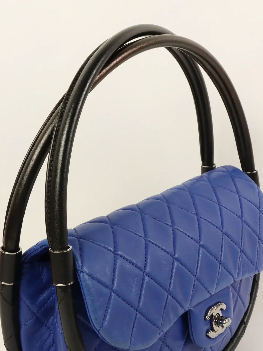 Chanel Around 2014 Made Hula Hoop Top Handle Bag Blue/Black