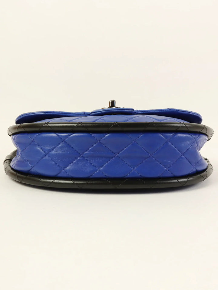 Chanel Around 2014 Made Hula Hoop Top Handle Bag Blue/Black