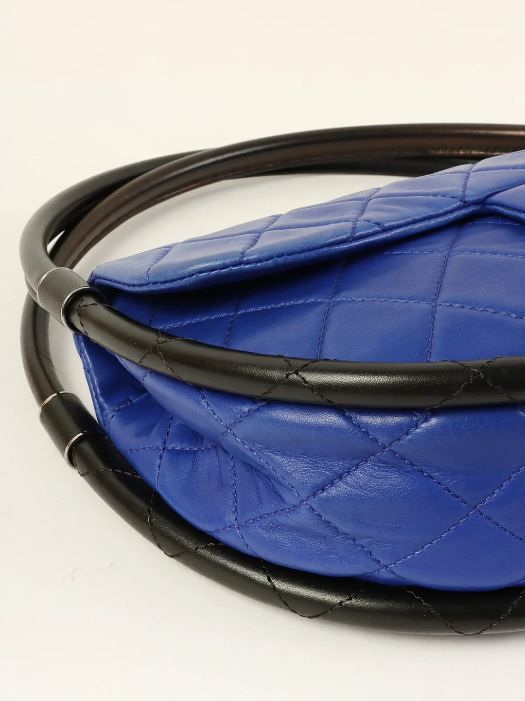 Chanel Around 2014 Made Hula Hoop Top Handle Bag Blue/Black