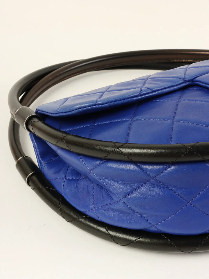 Chanel Around 2014 Made Hula Hoop Top Handle Bag Blue/Black