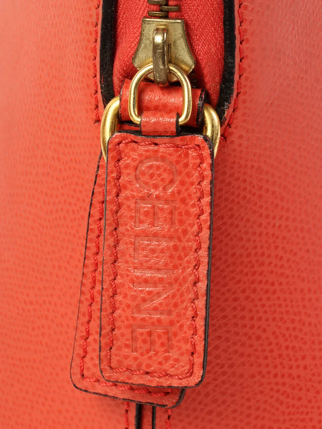Celine Logo Embossed Charm 2Way Bag Coral Pink