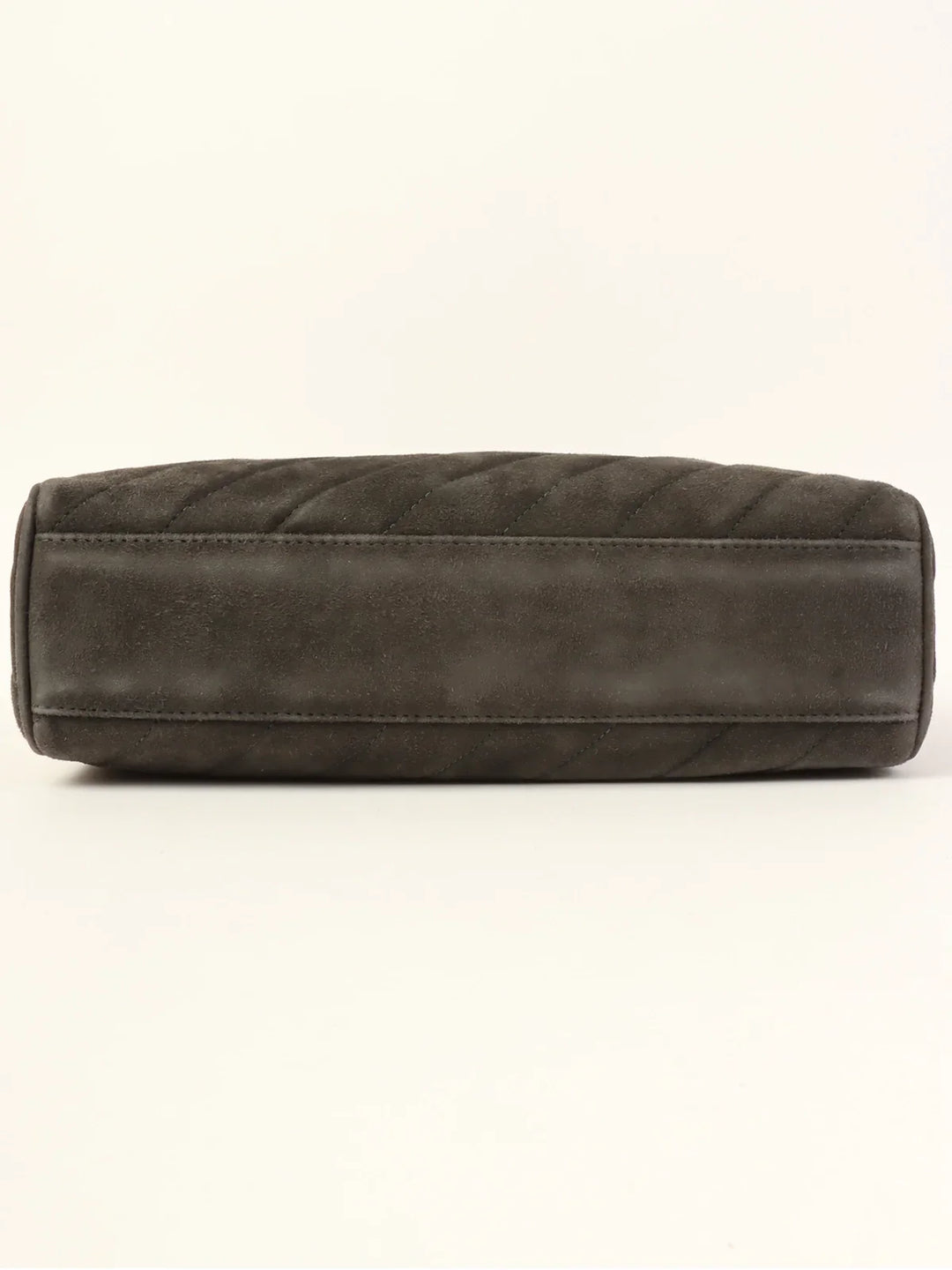 Chanel Around 1995 Made Suede Cc Mark Stitch Tassel Chain Shouder Bag Gray