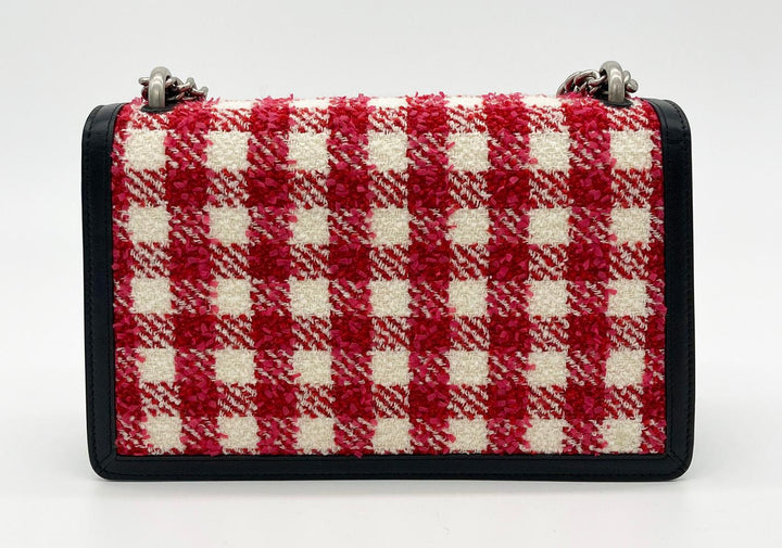 CHRISTIAN Top quality Dior Vichy Wool Tweed Small Dionysus Shoulder Bag