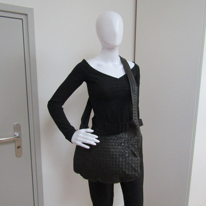 Bottega veneta Crossbody Bag in Black Leather