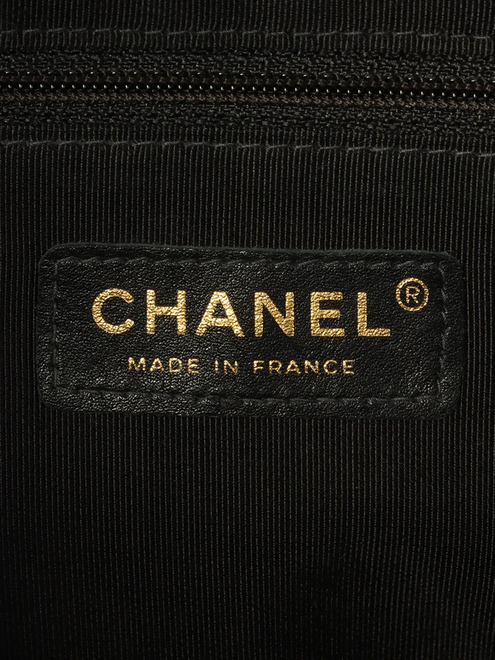 Chanel Around 2003 Made Caviar Skin Cc Mark Stitch Boston Bag Black