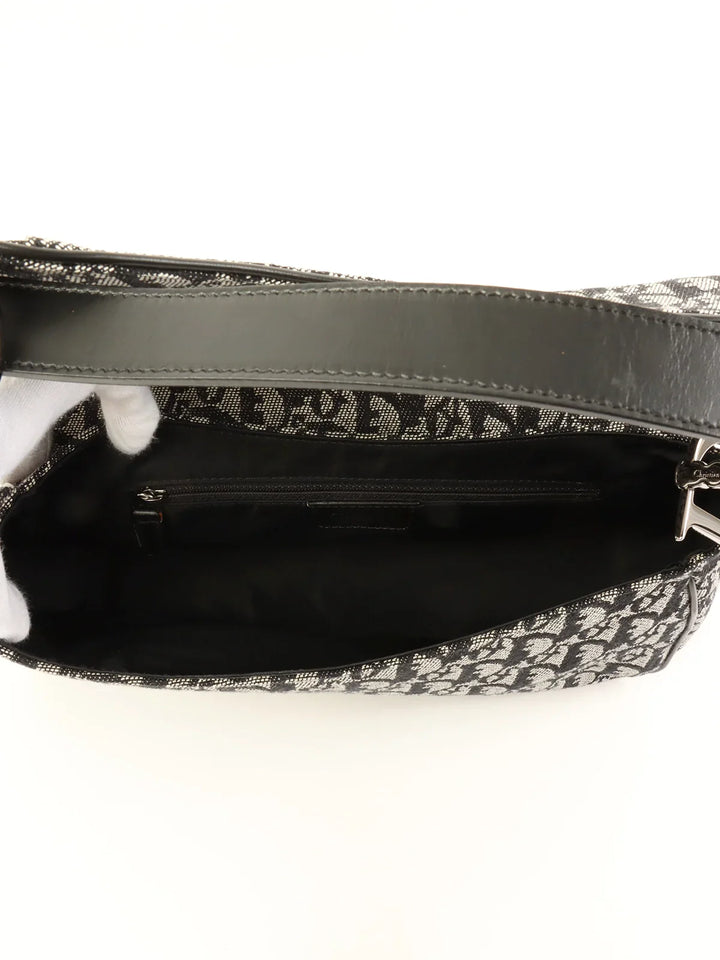 Top quality Dior Trotter Pattern Saddle Bag Black