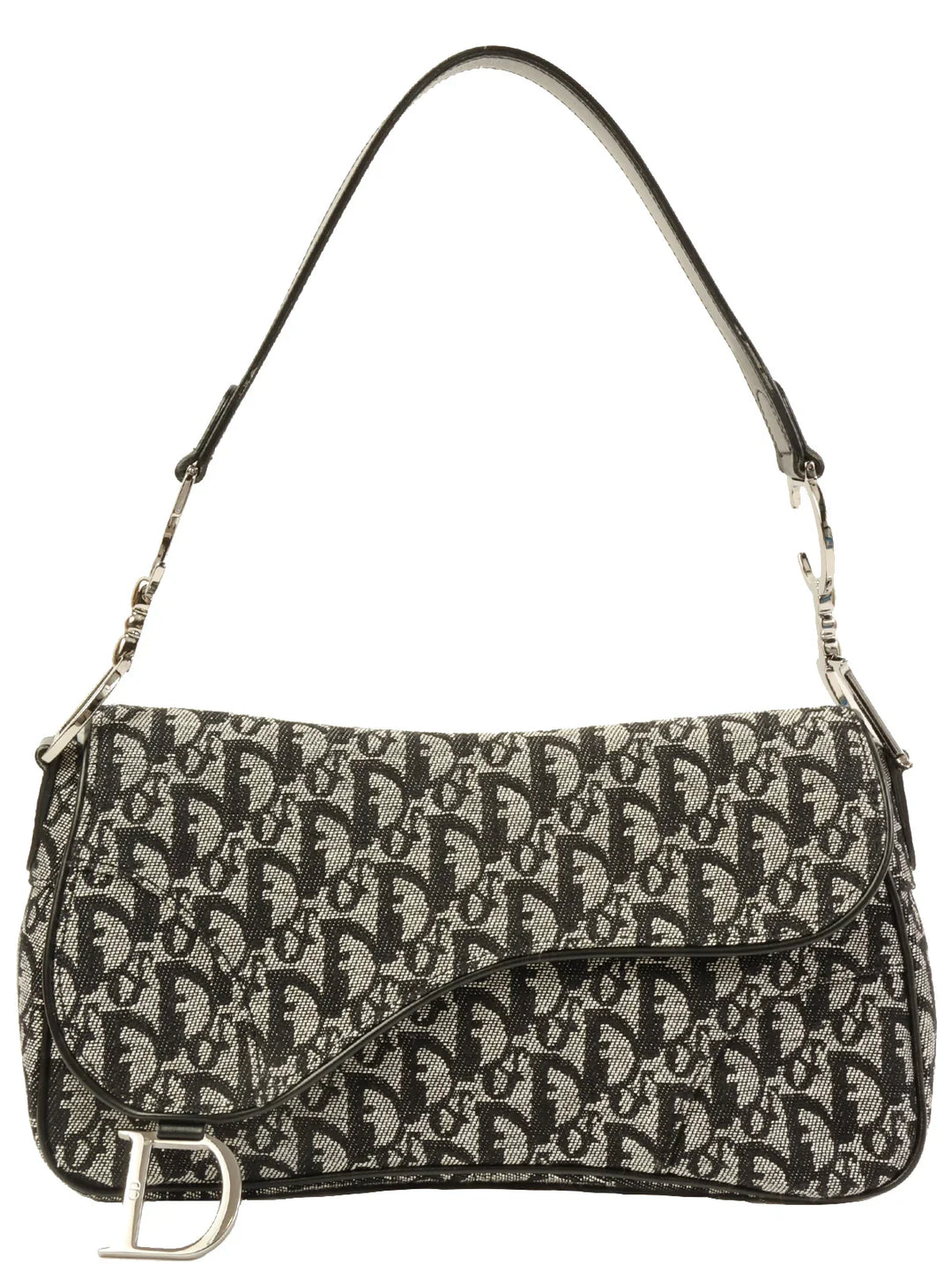 Top quality Dior Trotter Pattern Saddle Bag Black