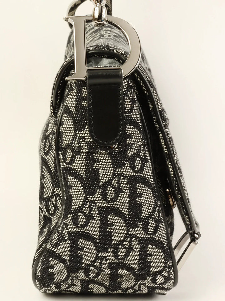 Top quality Dior Trotter Pattern Saddle Bag Black
