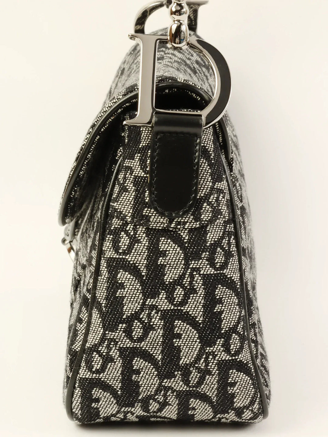 Top quality Dior Trotter Pattern Saddle Bag Black