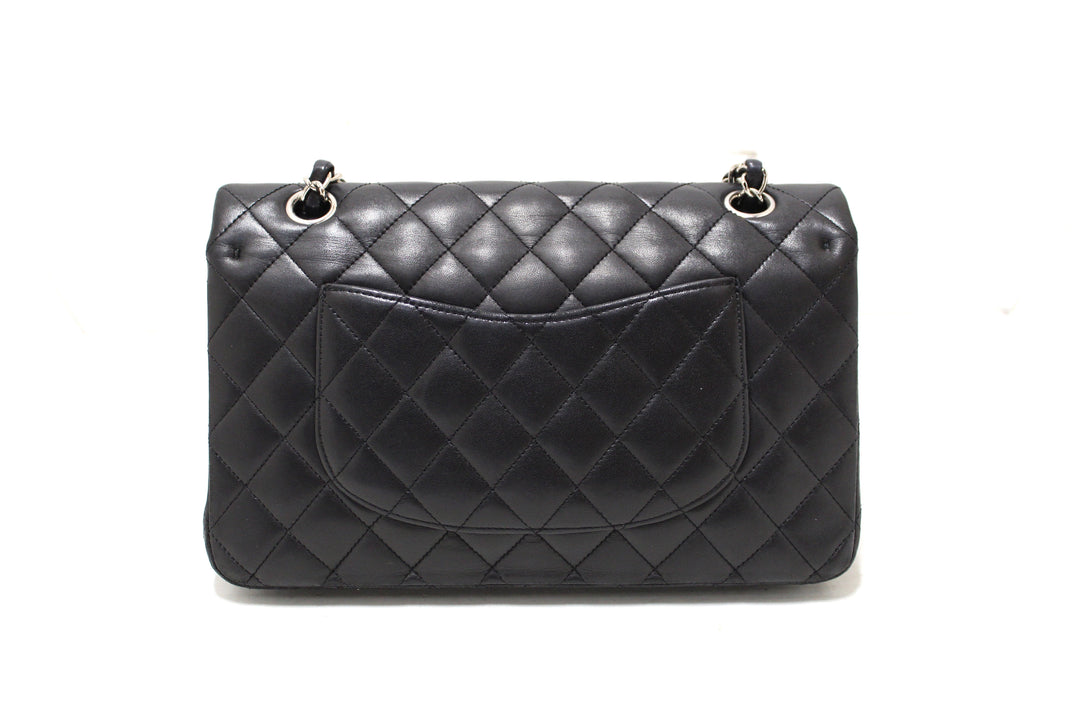 Top Quality Chanel Black Lambskin Leather Medium Classic Flap Chain Bag
