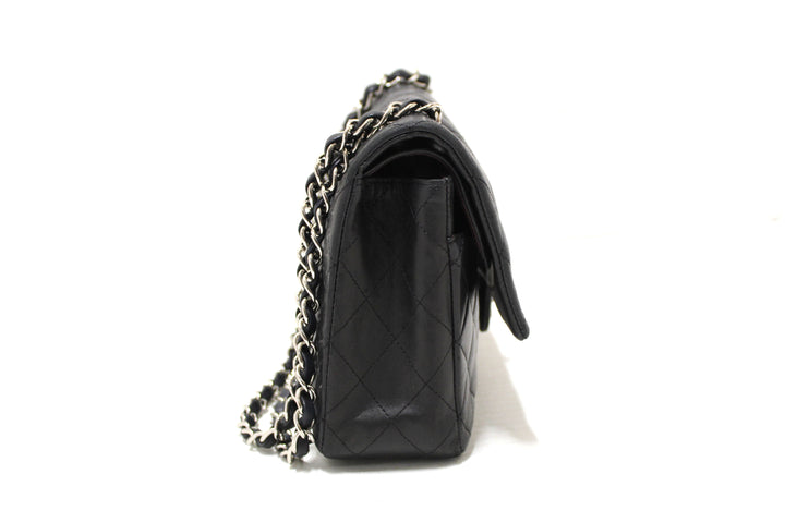 Top Quality Chanel Black Lambskin Leather Medium Classic Flap Chain Bag