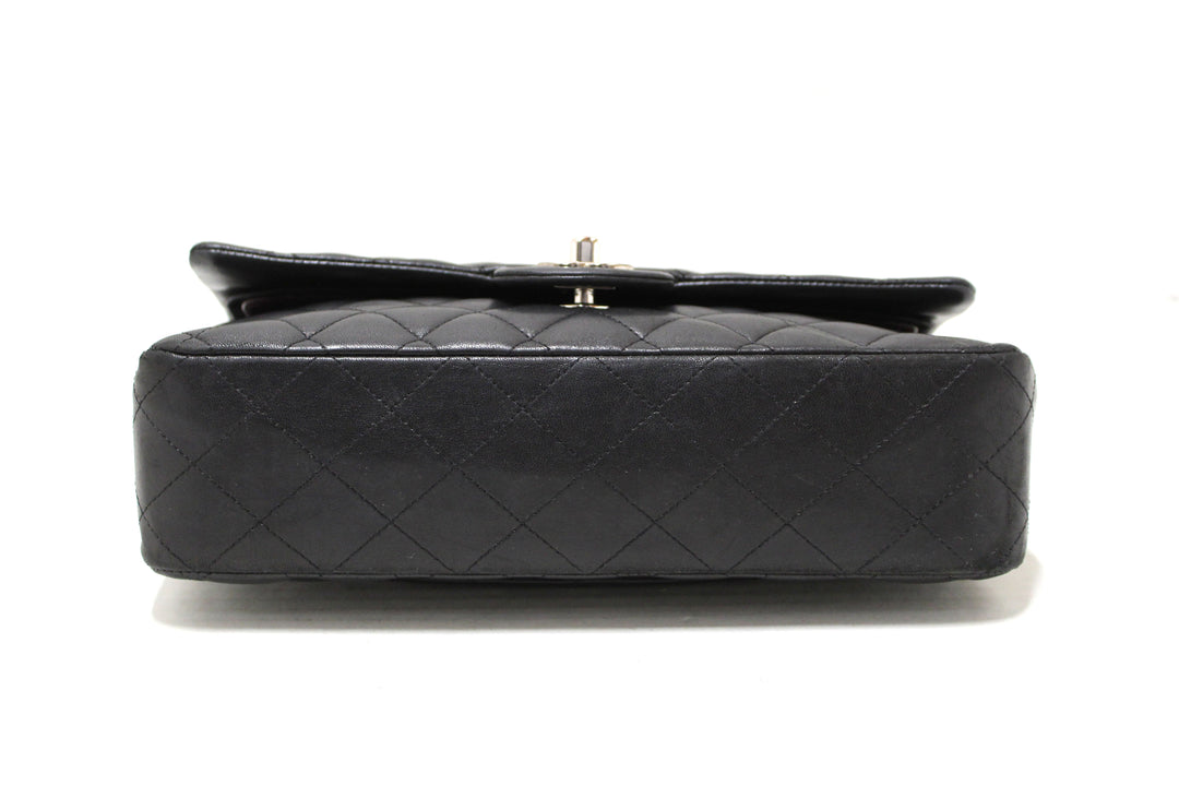 Top Quality Chanel Black Lambskin Leather Medium Classic Flap Chain Bag