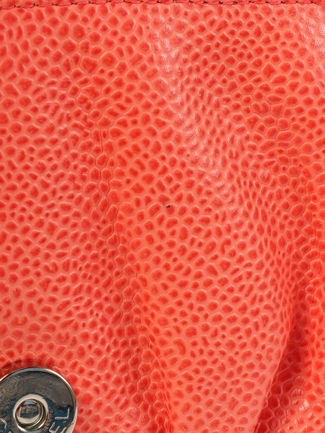 Chanel Around 2014 Made Caviar Skin Cc Mark Stitch Wallet On Chain Salmon Pink