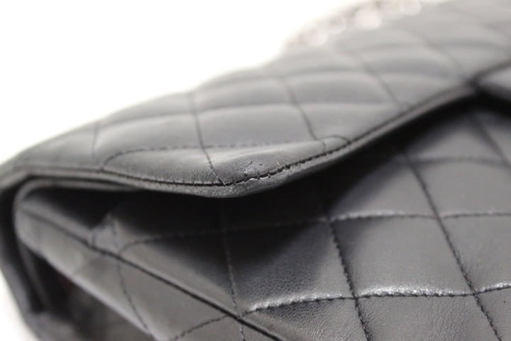 Top Quality Chanel Black Lambskin Leather Medium Classic Flap Chain Bag