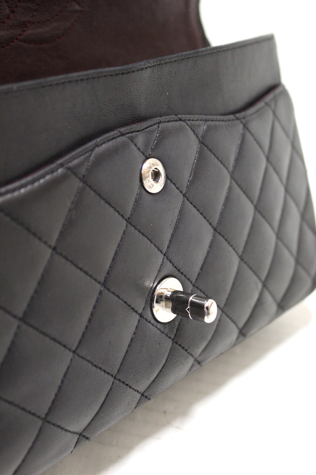Top Quality Chanel Black Lambskin Leather Medium Classic Flap Chain Bag