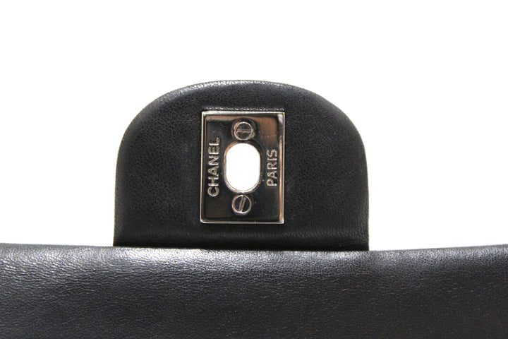 Top Quality Chanel Black Lambskin Leather Medium Classic Flap Chain Bag