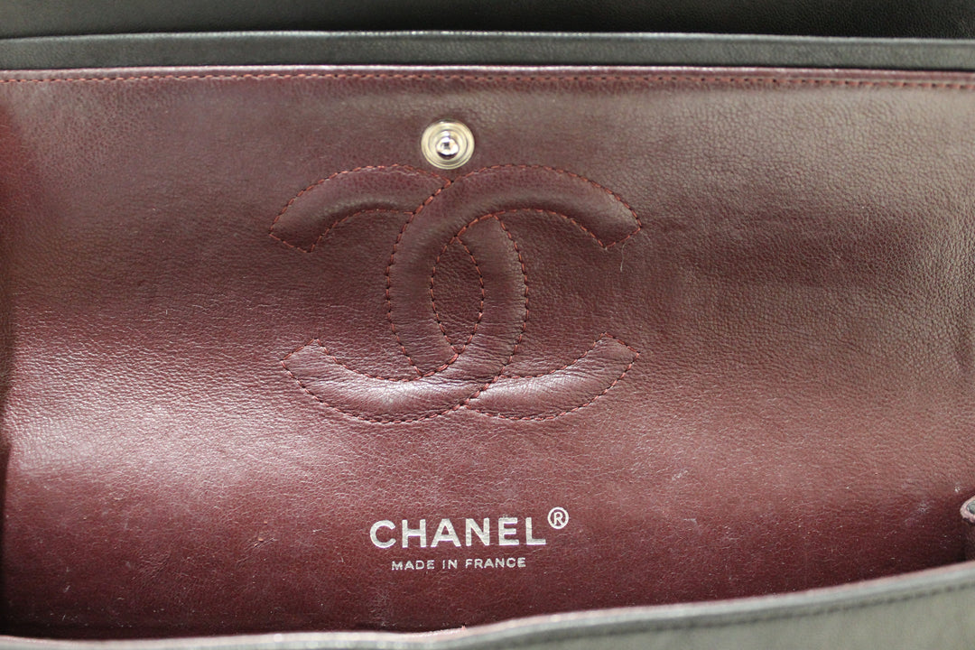 Top Quality Chanel Black Lambskin Leather Medium Classic Flap Chain Bag