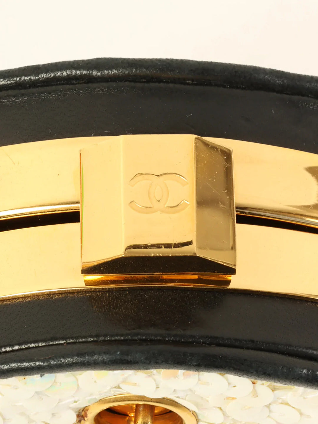 Chanel Around 1990 Made Aurora Sequin Cc Mark Metal Clasp Mini Chain Bag Multi/Gold