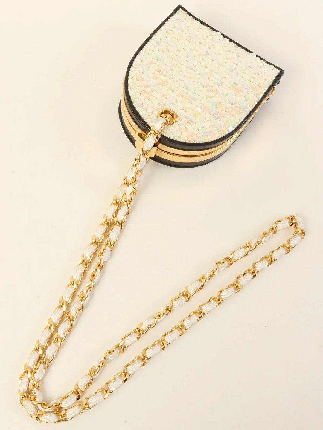 Chanel Around 1990 Made Aurora Sequin Cc Mark Metal Clasp Mini Chain Bag Multi/Gold