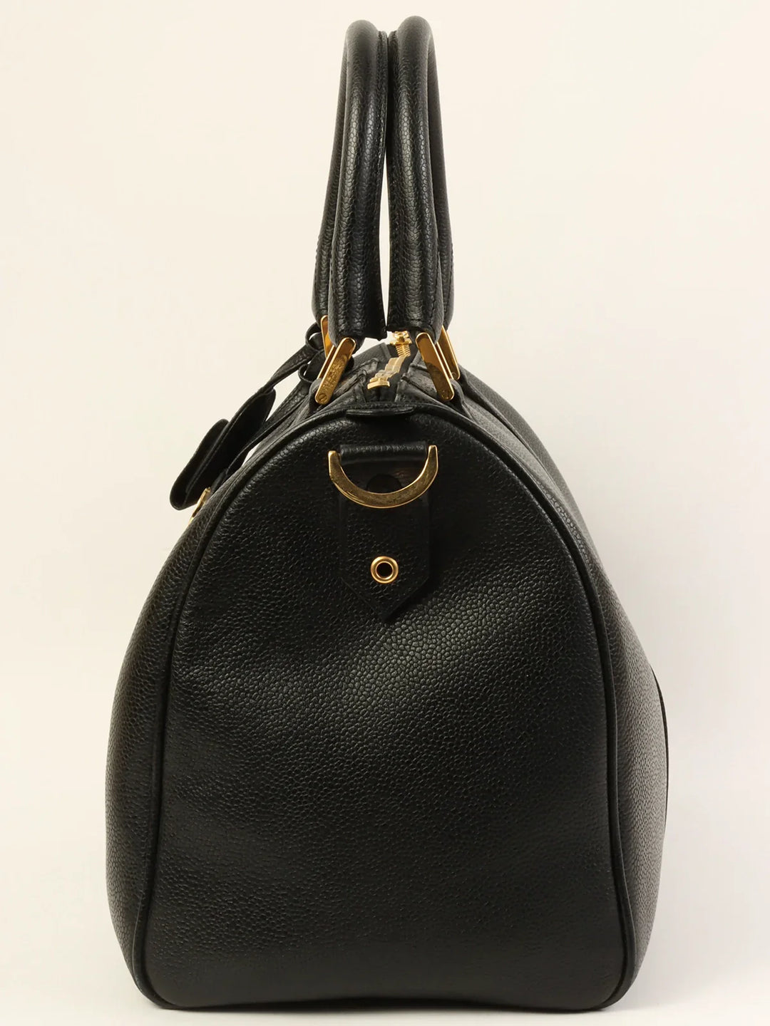 Chanel Around 1995 Made Caviar Skin Cc Mark Stitch Boston Bag Black