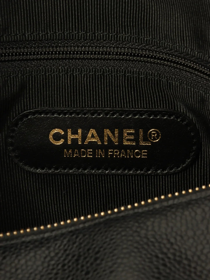 Chanel Around 1995 Made Caviar Skin Cc Mark Stitch Boston Bag Black