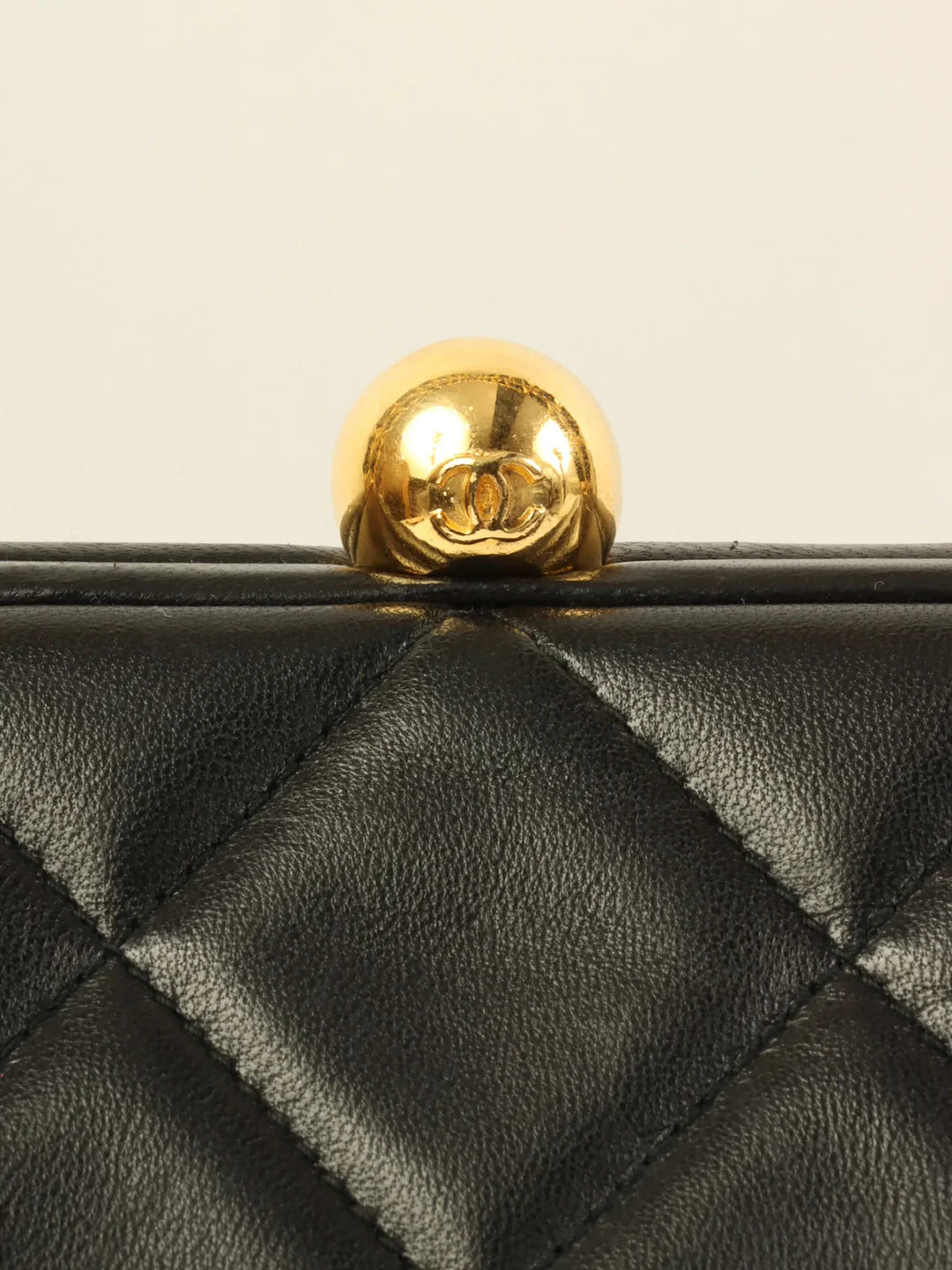 Chanel Around 1995 Made Cc Mark Metal Clasp Chain Bag Black