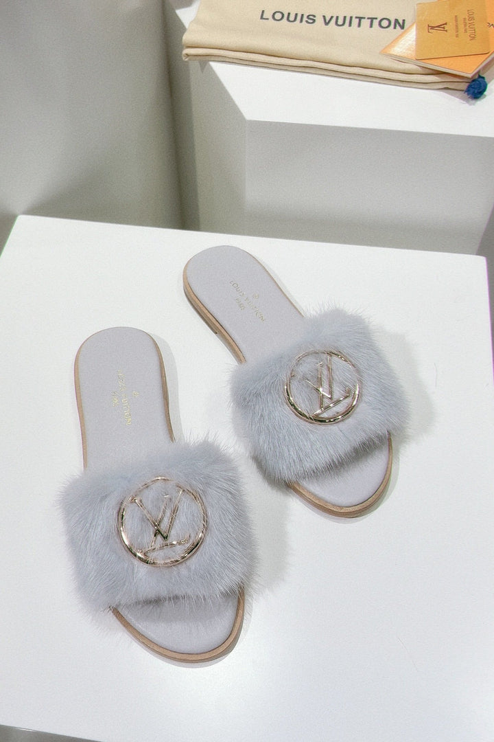 SE1173 LB Mink Fur Flat Mule / Size5-12