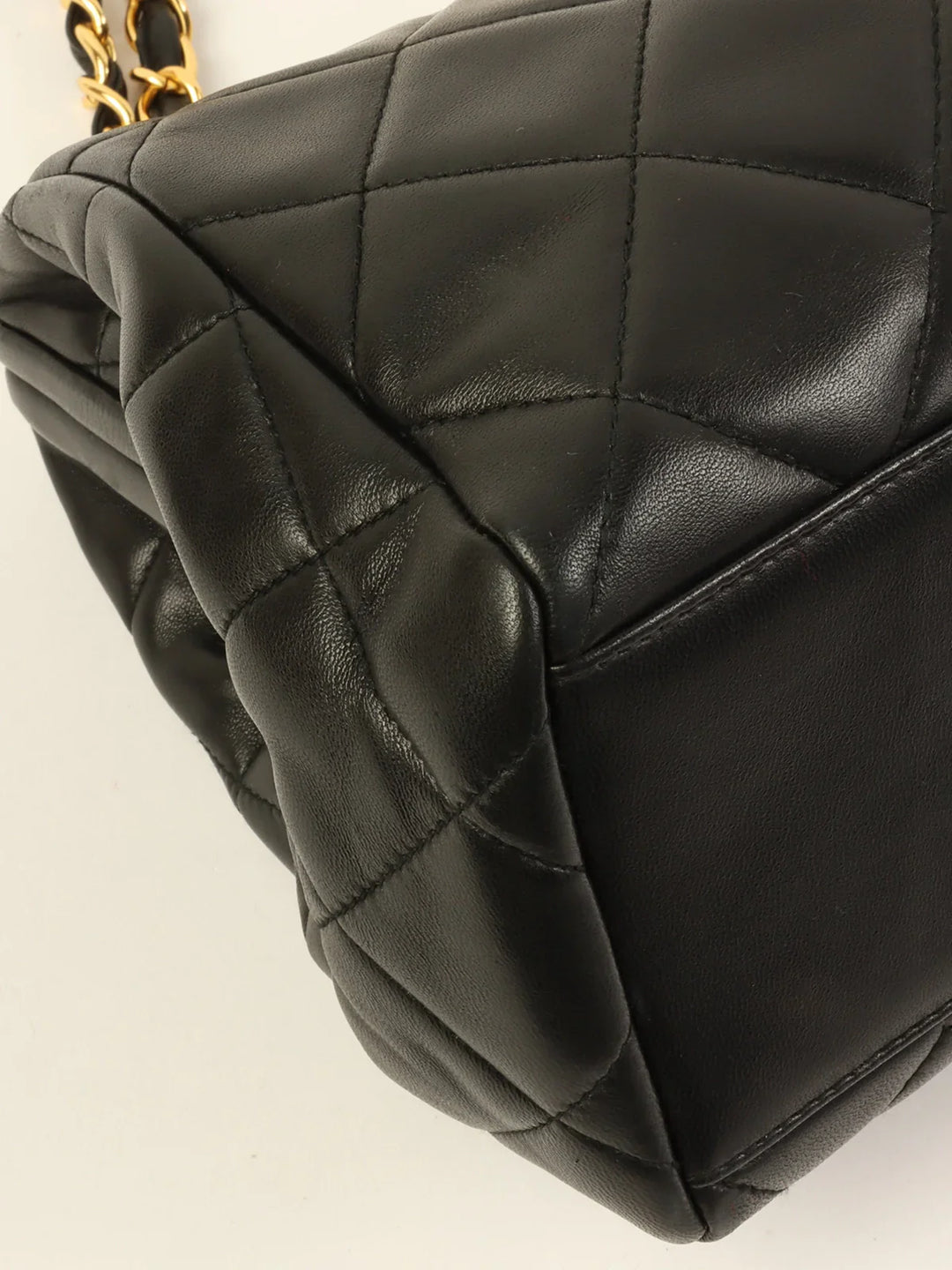 Chanel Around 1995 Made Cc Mark Metal Clasp Chain Bag Black