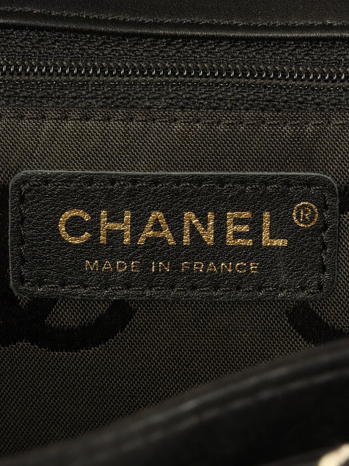 Chanel Around 2004 Made Wild Stitch Turn-Lock Top Handle Bag Black
