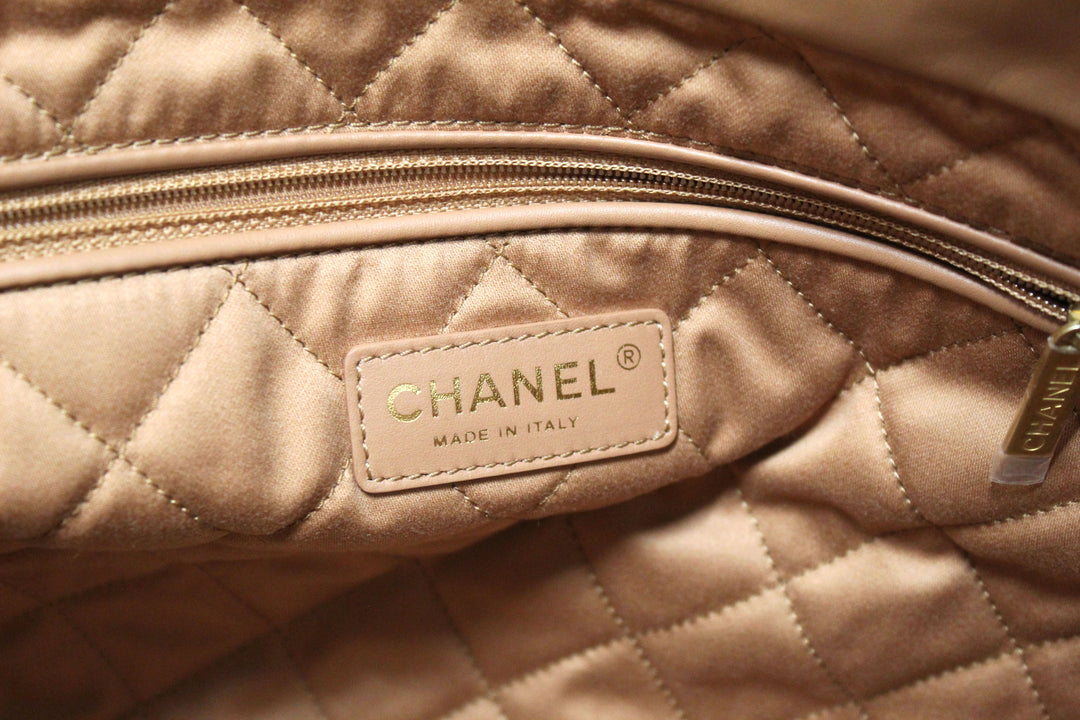 New Top Quality Chanel 22 Camel Shiny Calfskin Leather Shoulder Tote Bag