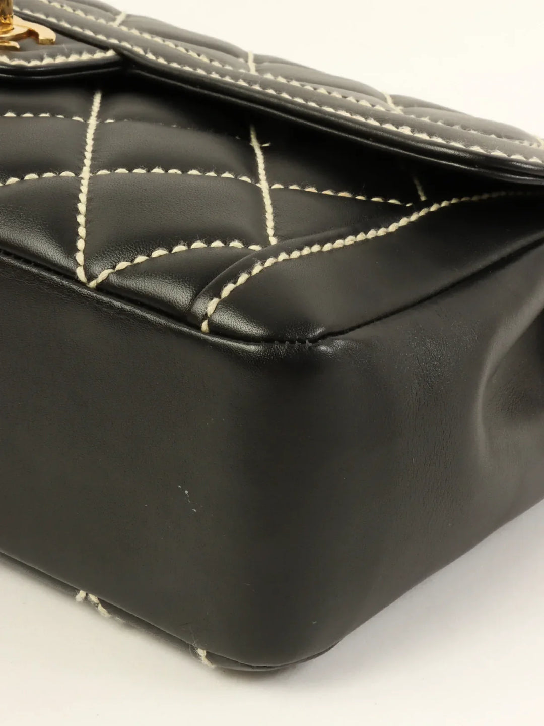 Chanel Around 2004 Made Wild Stitch Turn-Lock Top Handle Bag Black