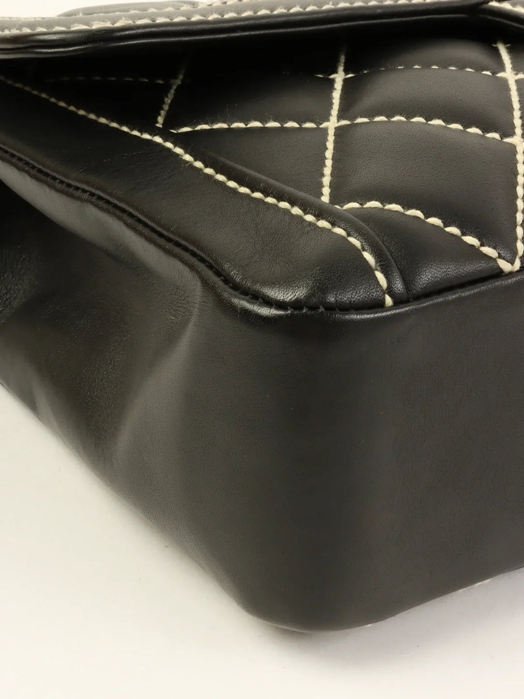 Chanel Around 2004 Made Wild Stitch Turn-Lock Top Handle Bag Black